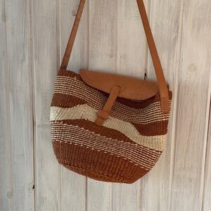 Jenna Bee handmade terracotta geometric sisal basket bag